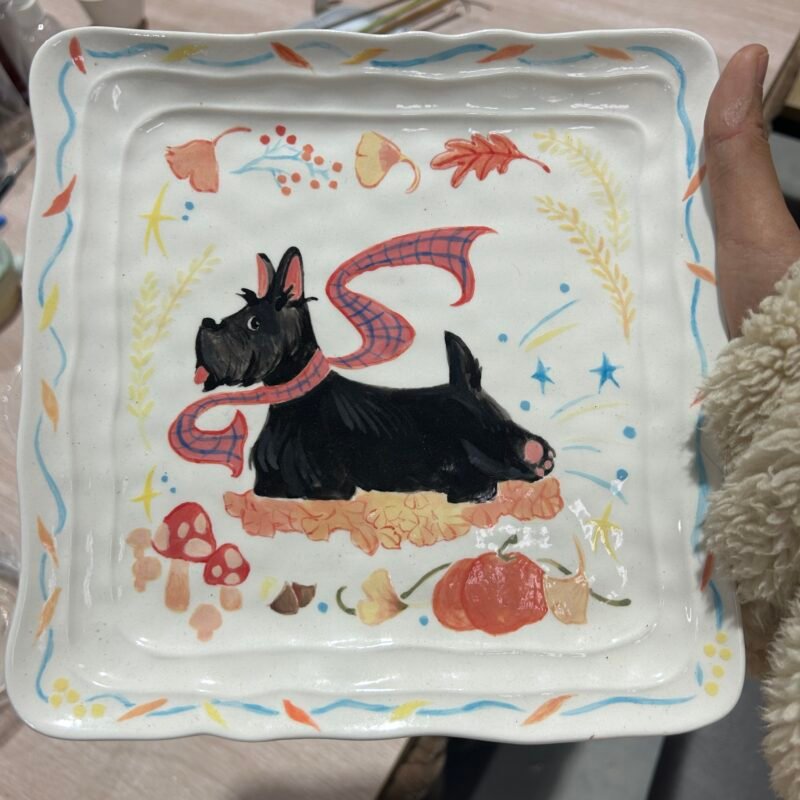 Hand-Painted Dog Plate