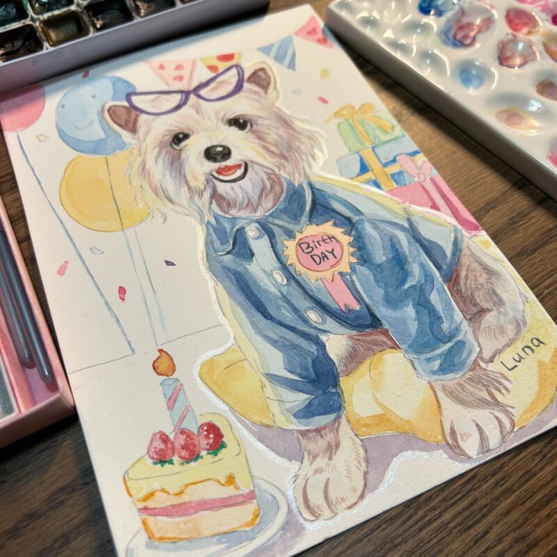 Watercolor Dog Portrait
